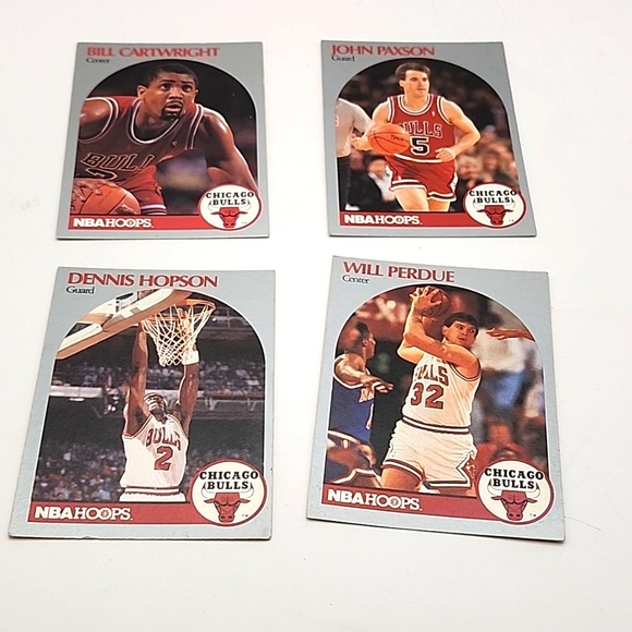 1990 NBA Hoops Chicago Bulls Cards 4 Count - Picture 1 of 10